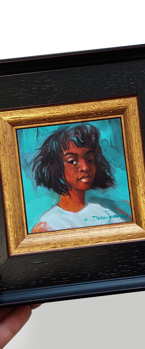 Black woman portrait by Nataly Derevyanko