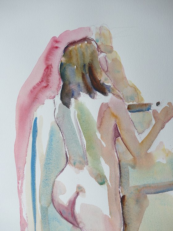 female nude Kneeling