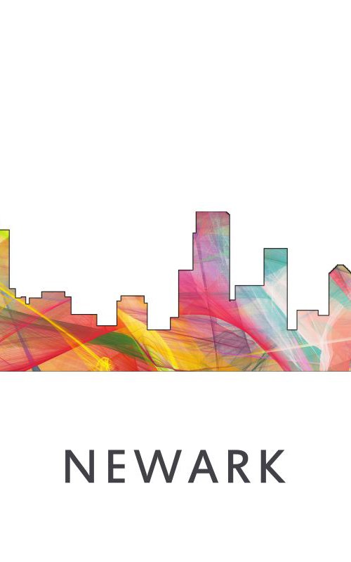 Newark New Jersey Skyline WB1 by Marlene Watson