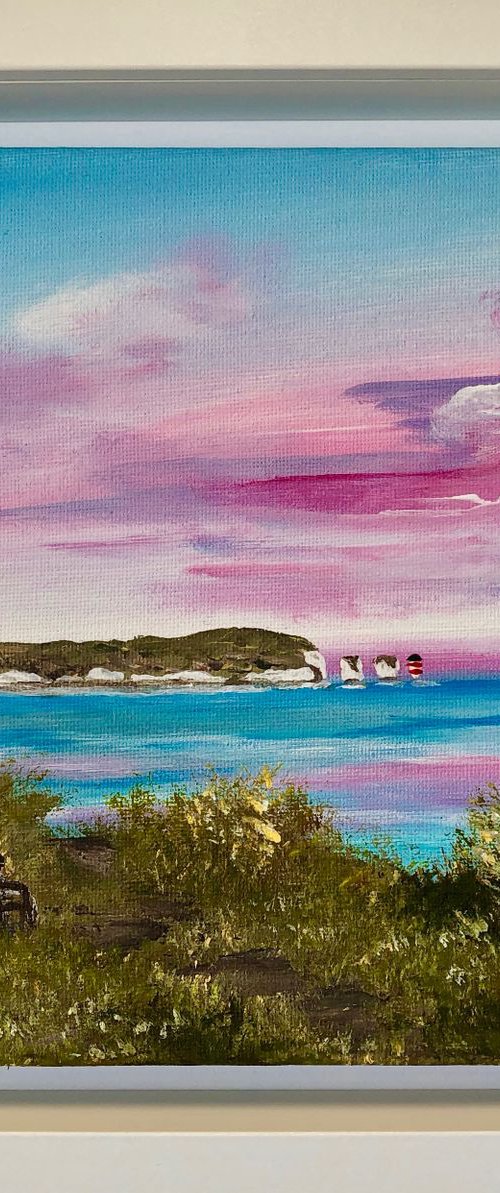 Pink Sunrise over the Isle of Wight by Marja Brown