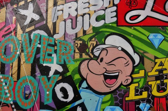 Lady Luck Rosie 190cm x 100cm Rosie The Riveter Textured Urban Pop Art