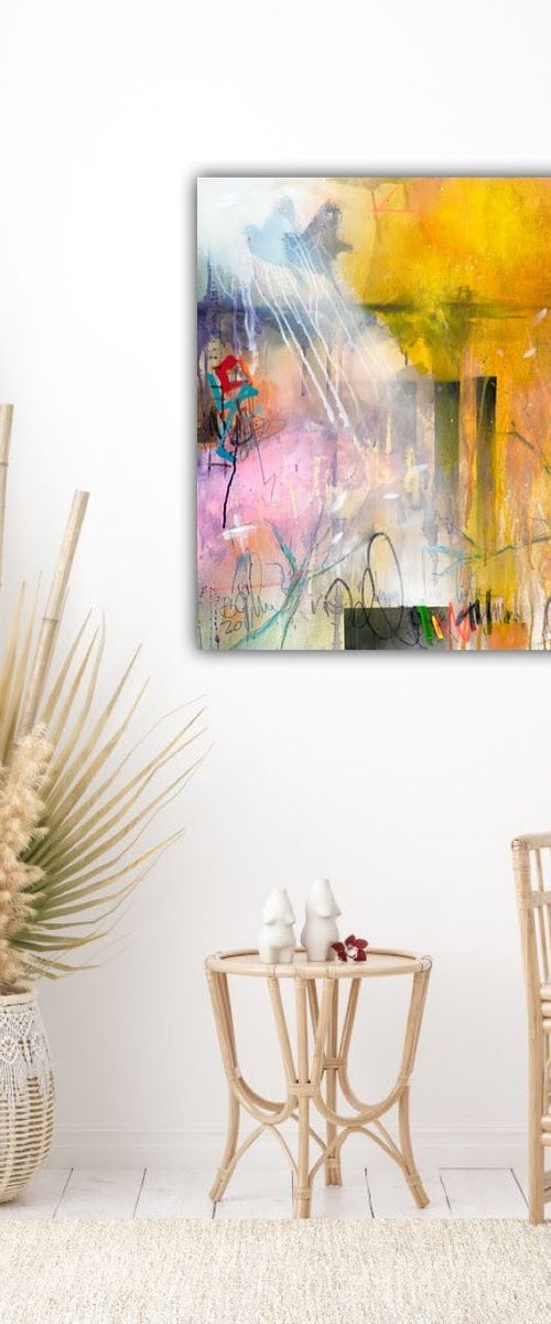 Home Love Light II      31.5"x31.5" by Bea Schubert