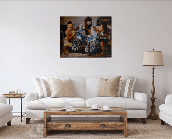 The Blue and White Shawl