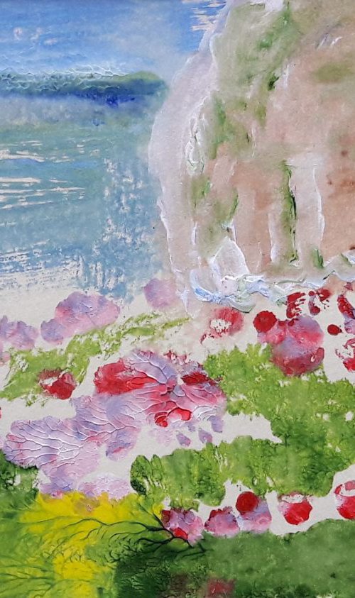 Seascape with thrift by Teresa Tanner