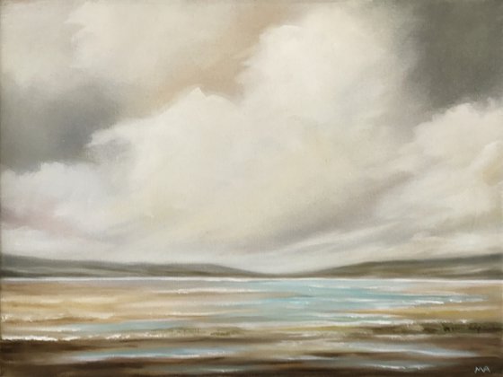 Across The Bay - Original Landscape Oil Painting on Stretched Canvas