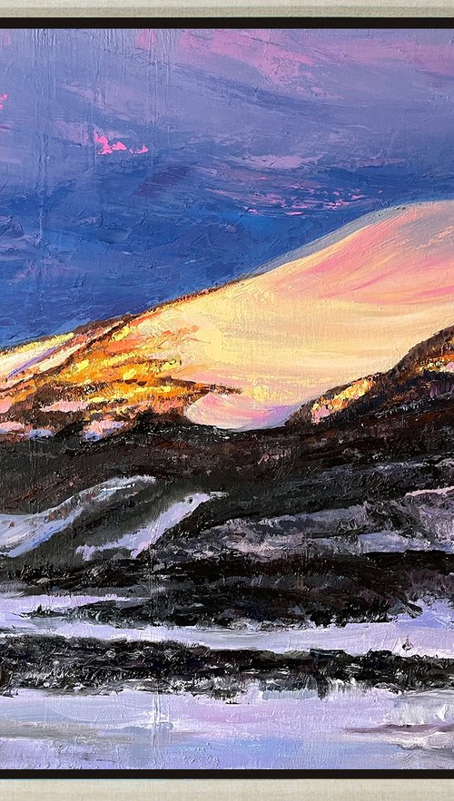COLORADO WINTER, Original Impressionist Textured Ski Slope Winterscape Oil Painting by Nastia Fortune