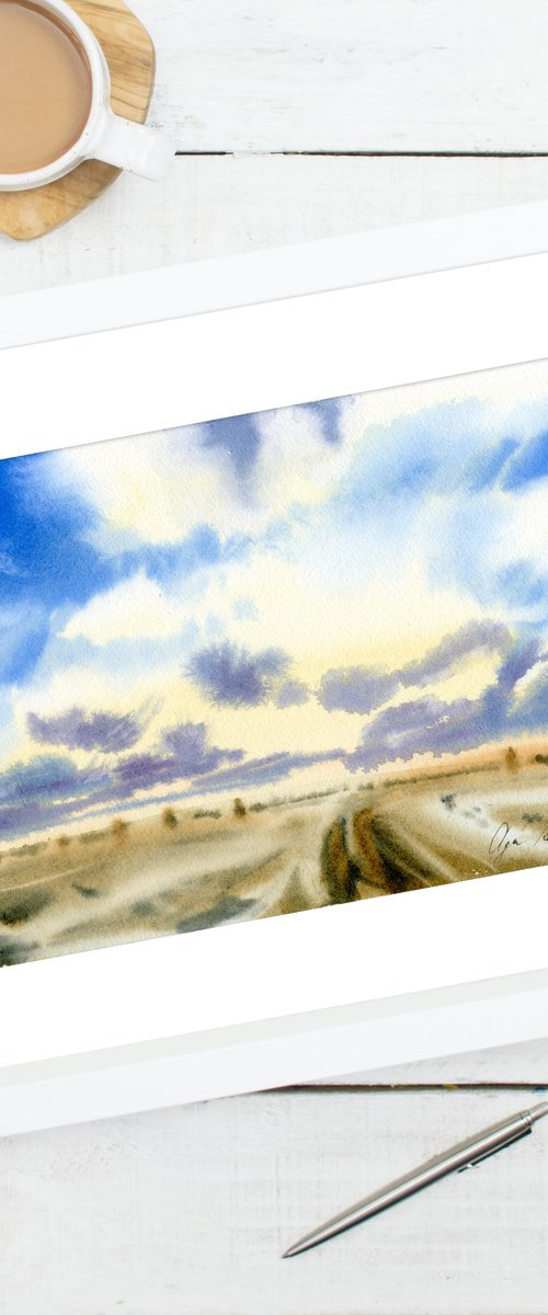 Sky and Cloudy Landscape by Olga Koelsch