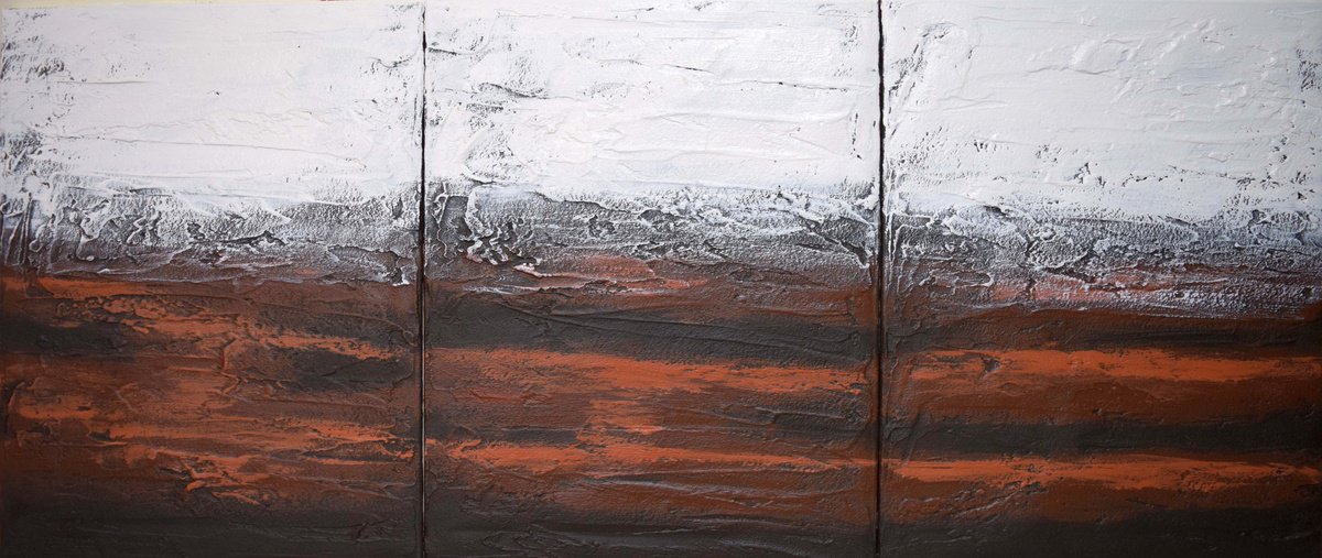 Abstract Acrylic Painting By Stuart Wright, 48 X 20", Earth Tones, Original Artwork