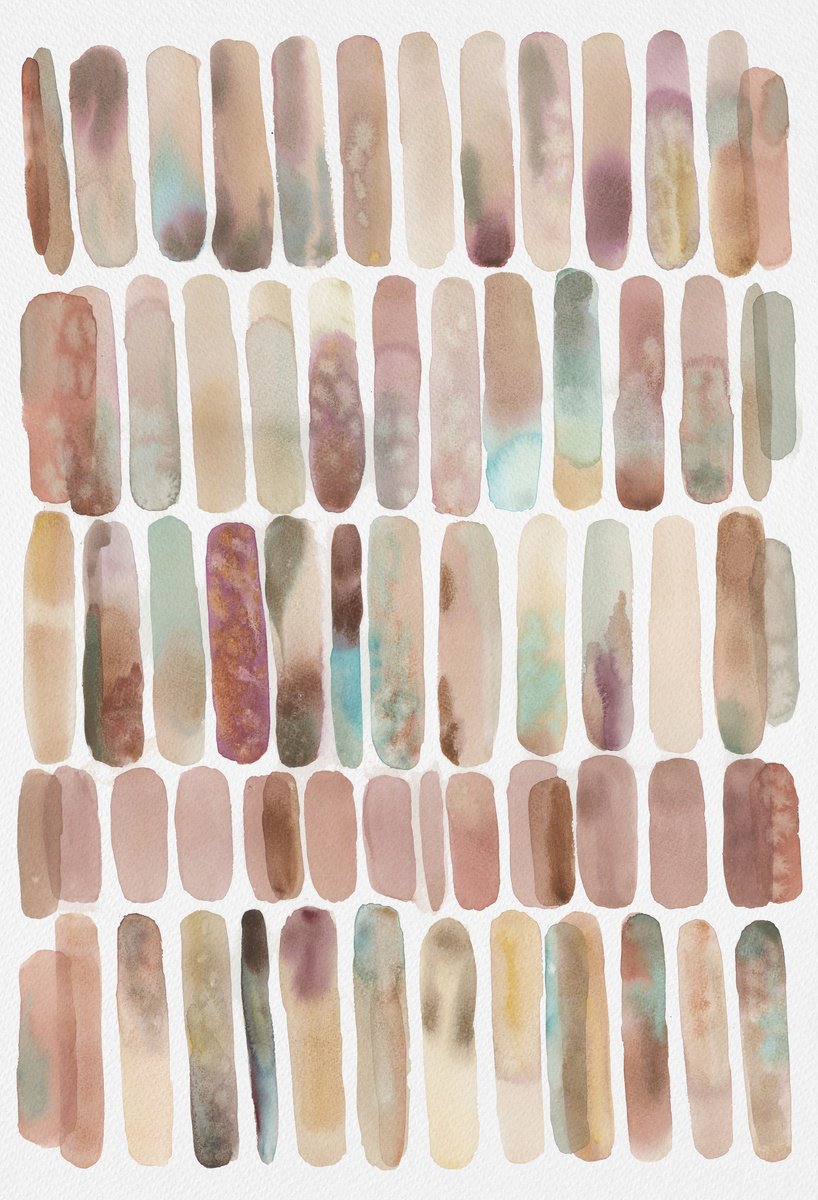 Organic Abstract Watercolour By Dena Adams, 15 X 22, Meditations 5 (Time Out Of Mind), Original Artwork