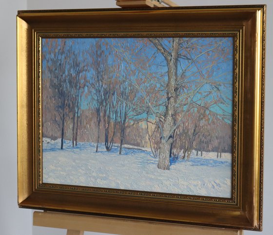 March. The sun is warming