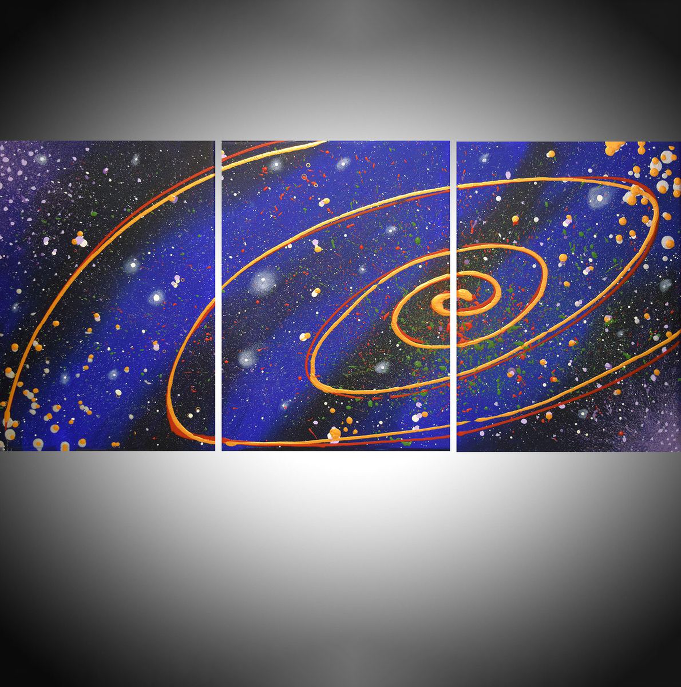 Large Triptych Metallic Wall Art Gold Silver Abs Artfinder