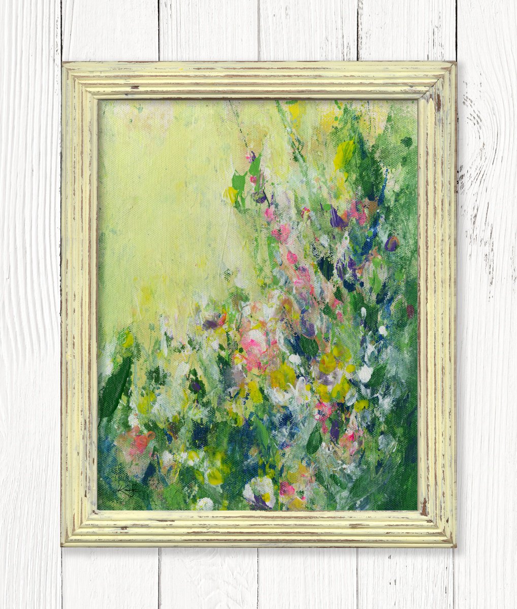 Shabby Chic Charm 28 - Framed Floral art in Painted Distressed Frame by Kathy Morton Stani... by Kathy Morton Stanion