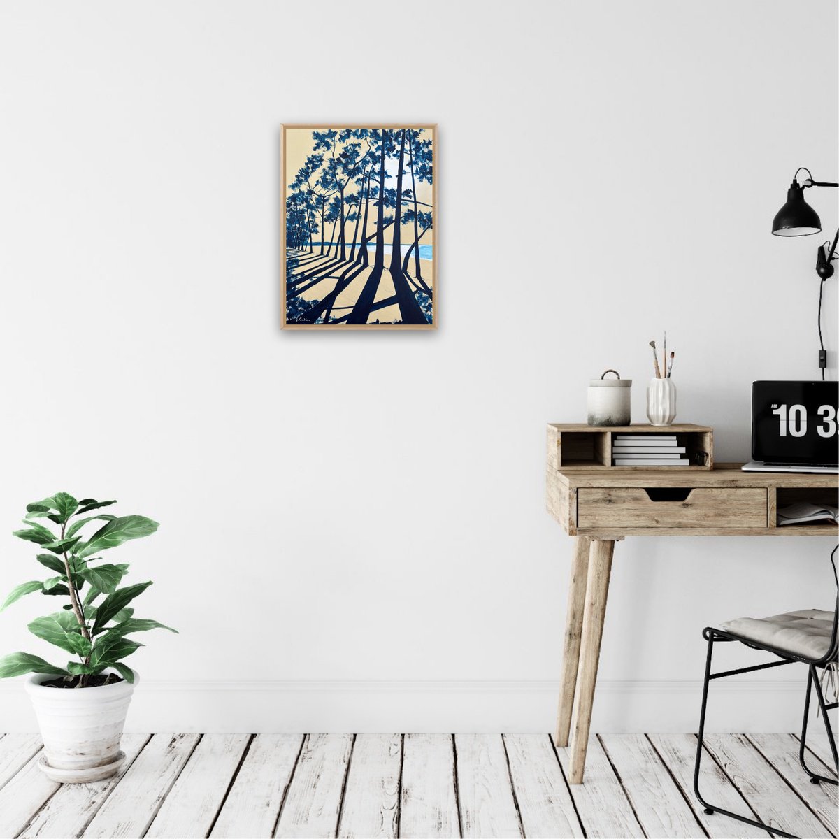 Landscape Acrylic Painting By Cadiou Frederic, 13 X 17, 9:33 Cap Coz, Original Artwork