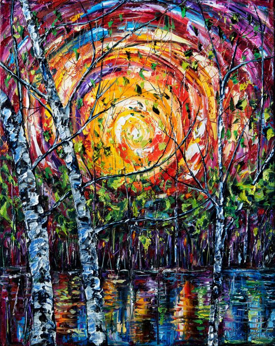 "In The Vortex  of Nature (PALETTE KNIFE PAINTING)