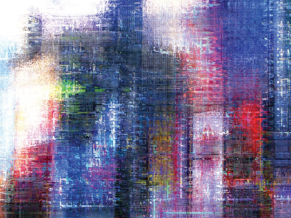 Abstract Cityscapes Print By Javier Diaz, 80 X 60, Estructuras Lumi?nicas 6/Xl Large Original Artwork, Original Artwork