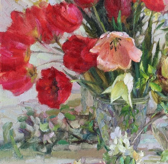 Still life with spring flowers