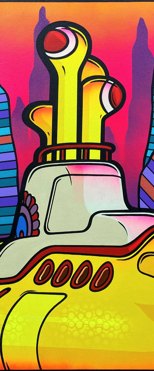 Yellow Submarine on Pink by Jamie Lee