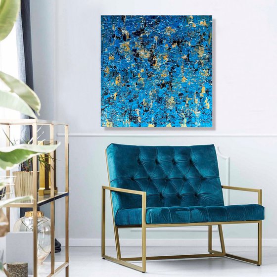 The Blue Sound - TEXTURED ABSTRACT ART – MODERN PAINTING. READY TO HANG!