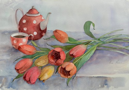 Teatime in Spring by Anna Novick