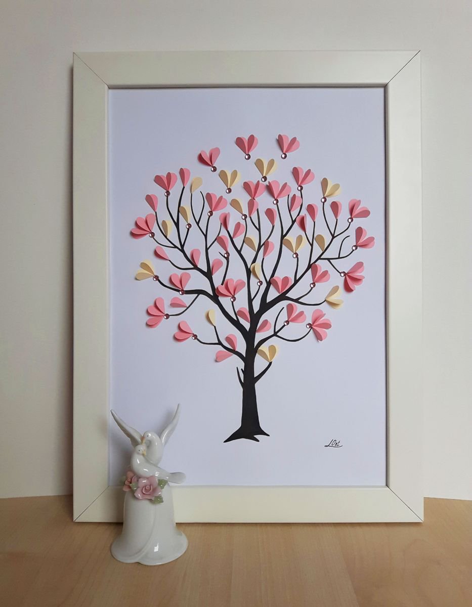 Sakura Tree With Rhinestones By Luba Ostroushko, 10 X 13, Artwork For Sale On Artfinder
