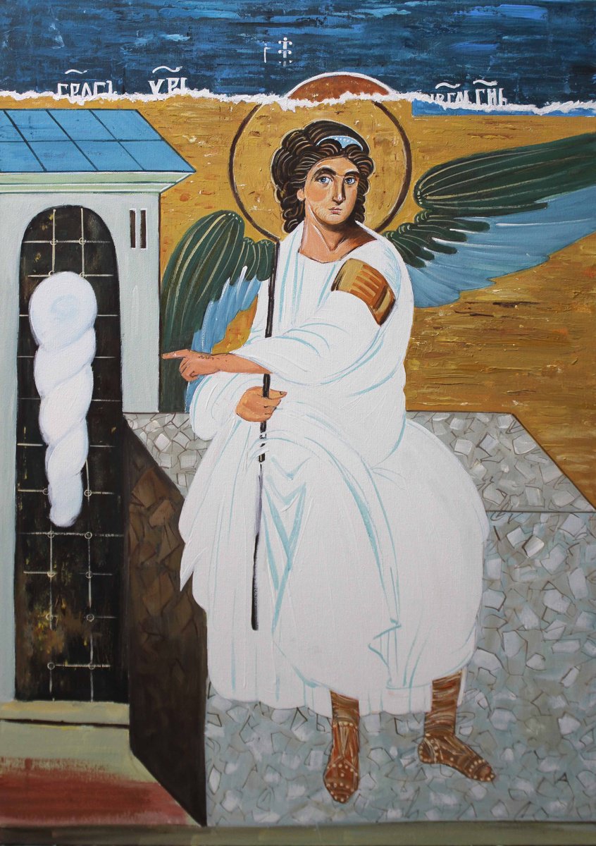 Photorealistic Portrait Acrylic Painting By Mir-Jan, 23 X 34", White Angel, Original Artwork