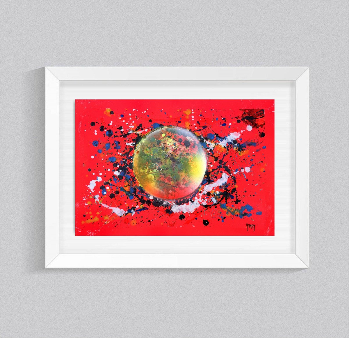 Abstract Acrylic Painting By Juan Jose Garay, 16 X 20", Ave Fenix 003, Original Artwork