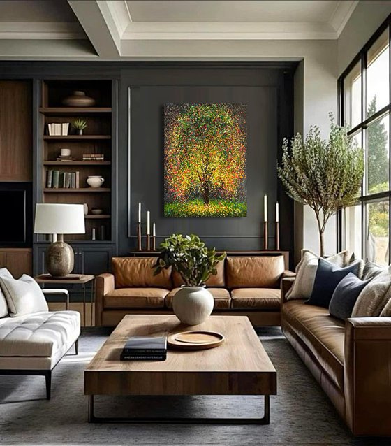 Golden Mosaic - Ready to Hang