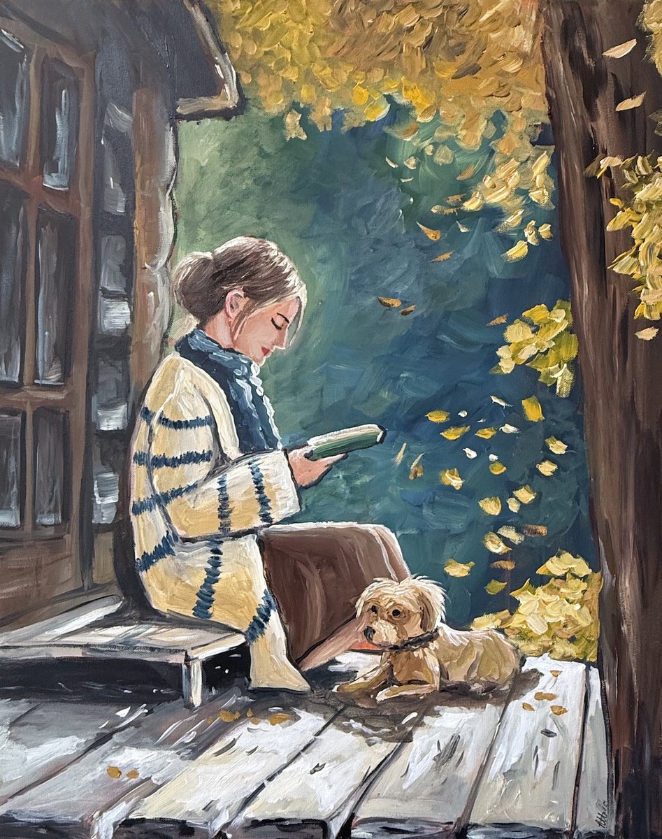 Impressionistic Landscape Acrylic Painting By Aisha Haider, 24 X 31, Autumnal Retreat, Original Artwork