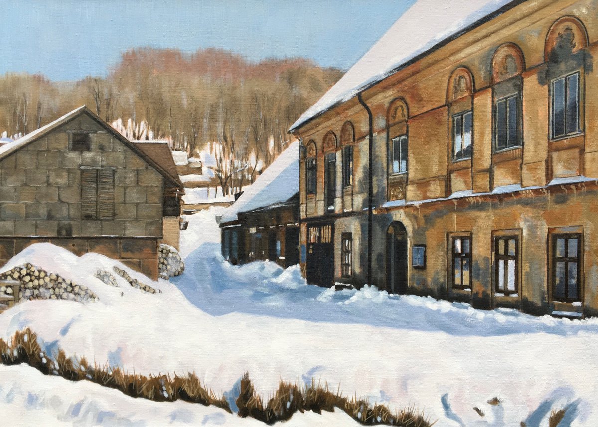 Oil Painting , Winter In Bohemia By Alison Chambers, 29 X 21, Artwork For Sale On Artfinder