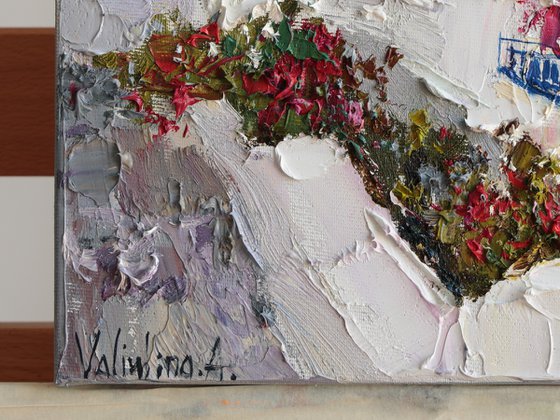 Bougainvillea in Santorini, Greece