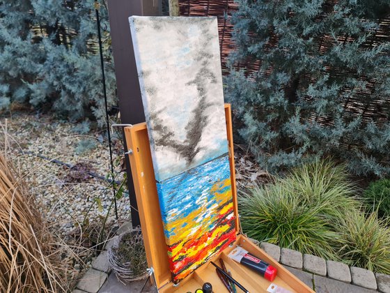 Burning seascape