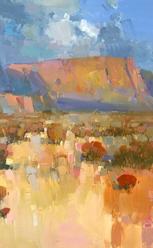 Canyon View, Landscape oil painting, One of a kind, Signed, Handmade artwork by Vahe Yeremyan
