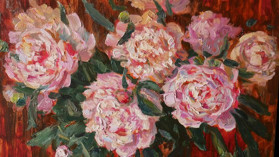 Peonies in Amber