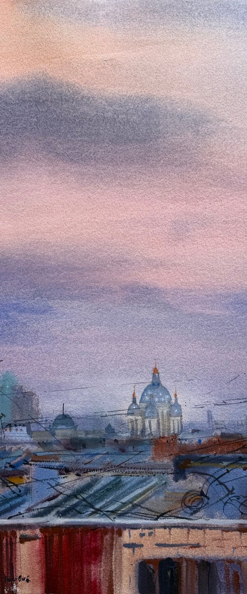 Purple sunset by Evgenia Panova