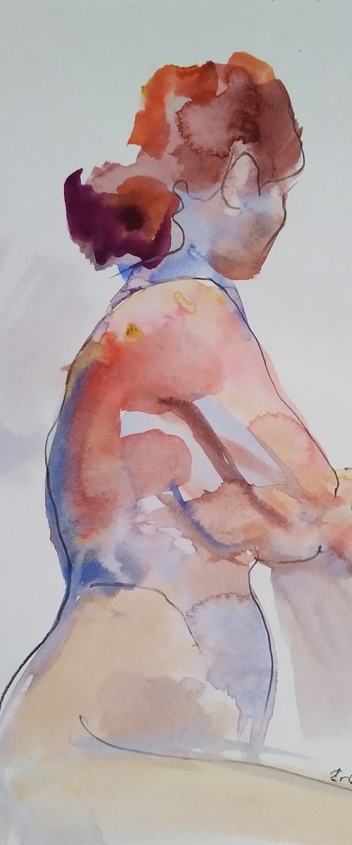 NUDE.04 20210907 ("Woman naked painting") by Irina Bibik-Chkolian