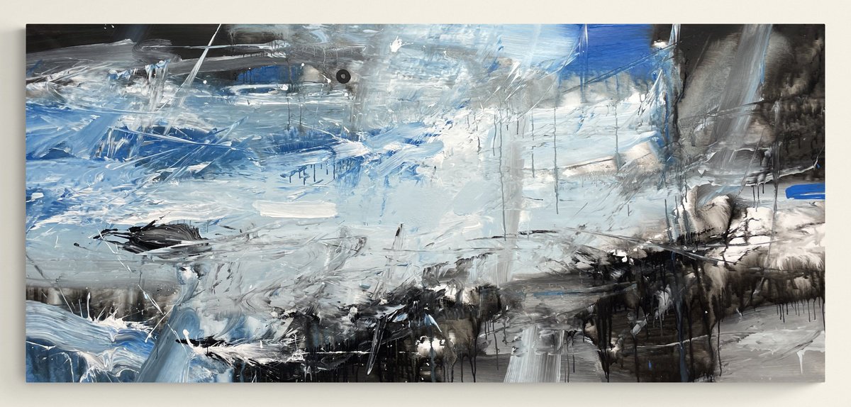 Abstract Acrylic Painting By Nazarii Medvid, 81 X 35", Association 241, Original Artwork