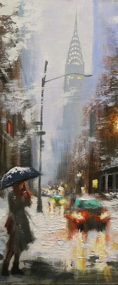 Winter Walkers in Lexington by Chin H Shin