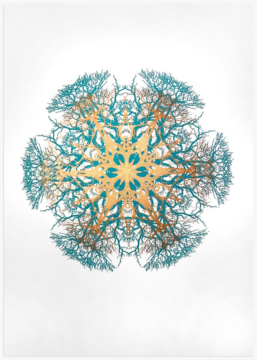 Geometric Botanical Screenprint By Chris Keegan, 12 X 17, Harmonic Bronze, Original Artwork