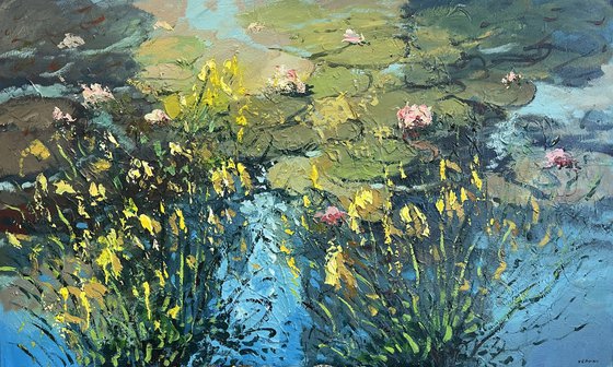 Water Lilies Oil Painting on Canvas