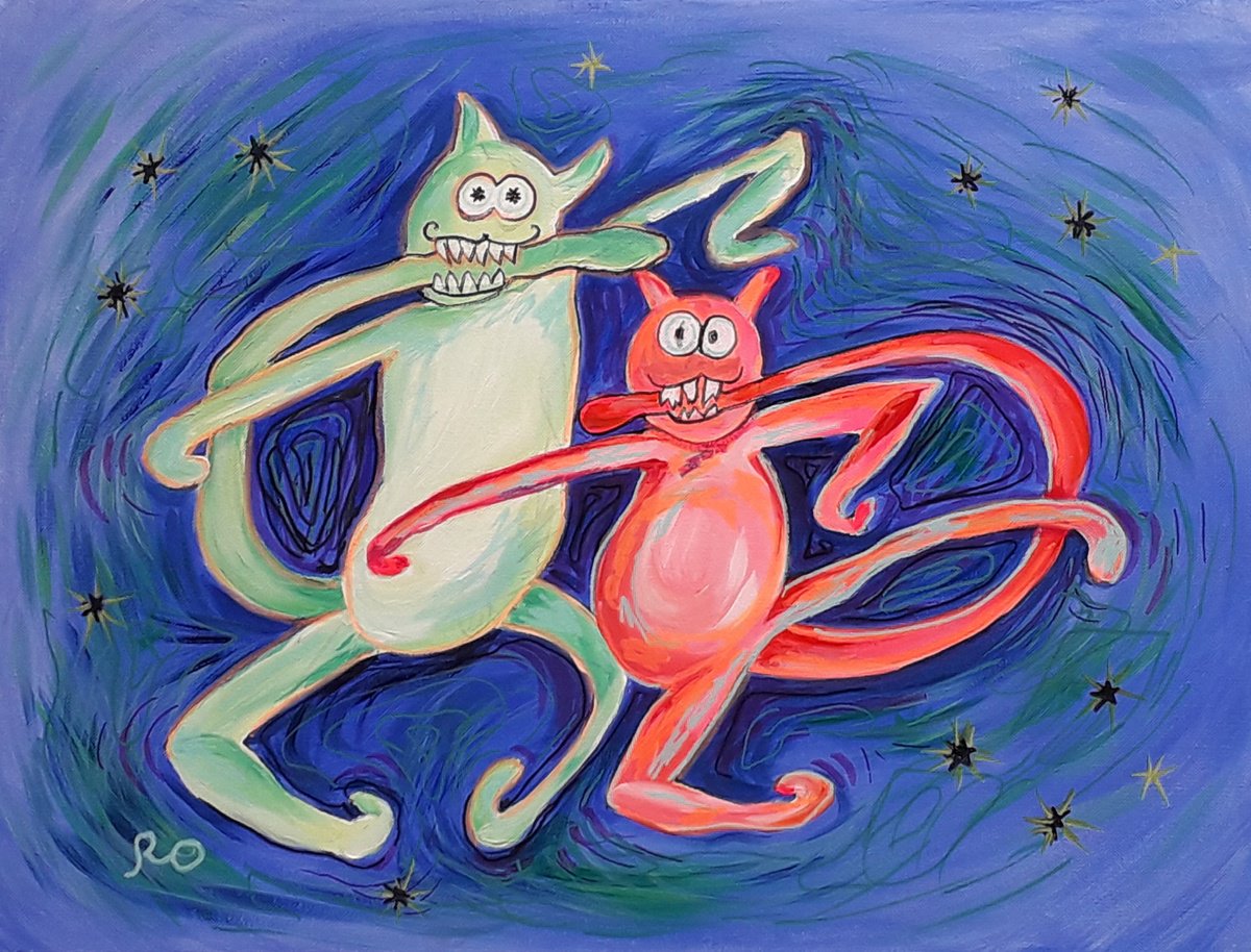  Night Hooligans By Olga Rokhmanyuk | Roartus, 22 X 18, Artwork For Sale On Artfinder