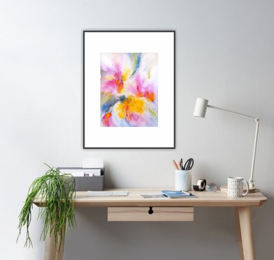 Abstract colorful floral painting "Flower rainbow"