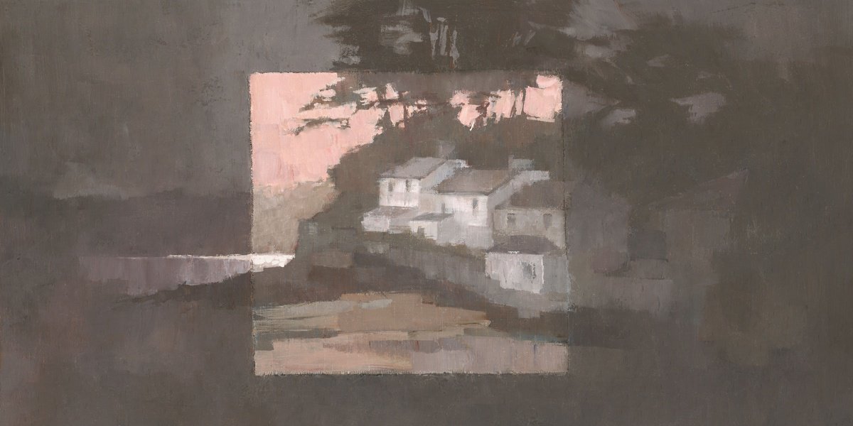 Impressionistic Landscape Acrylic Painting By Steve Mitchell, 25 X 13", Helford Passage, Original Artwork