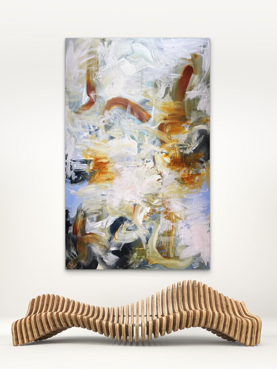 Abstract Acrylic Painting By Andrada Anghel, 30 X 48, Shades In Motion, Original Artwork