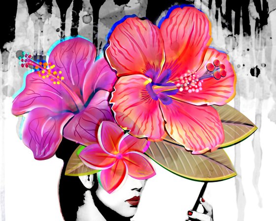 Geisha with Calligraphy