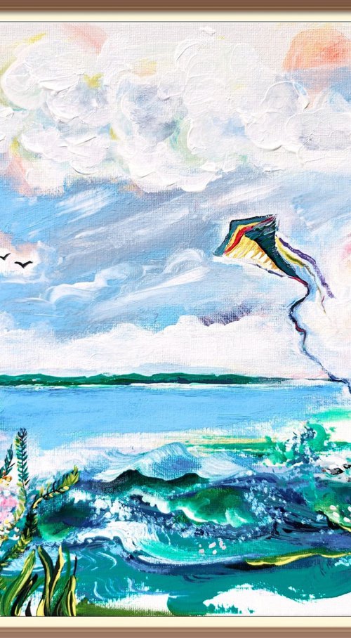 Flying kite in San Juan, PR by Galina Victoria