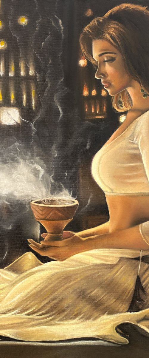 The girl with the smoking chalice by Lianne Issa