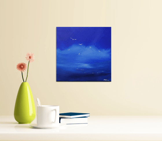 Free as a Bird 4 - seascape, blue, small, gorgeous