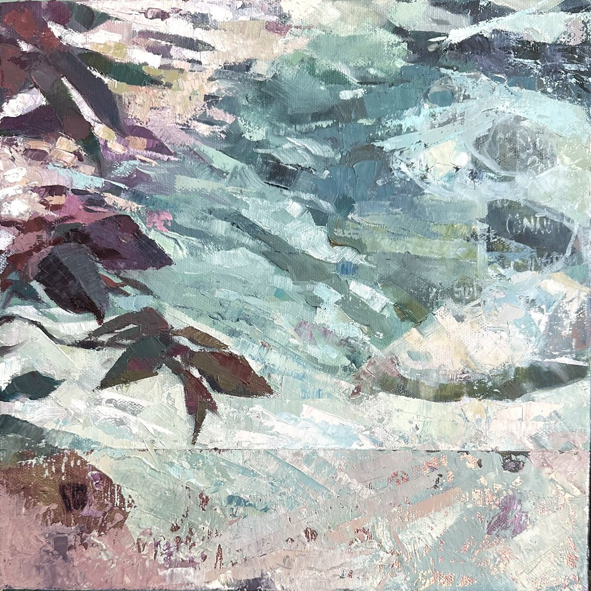 Abstract Oil Painting By Alessandra, 12 X 12, Holy (Origins Series), Original Artwork