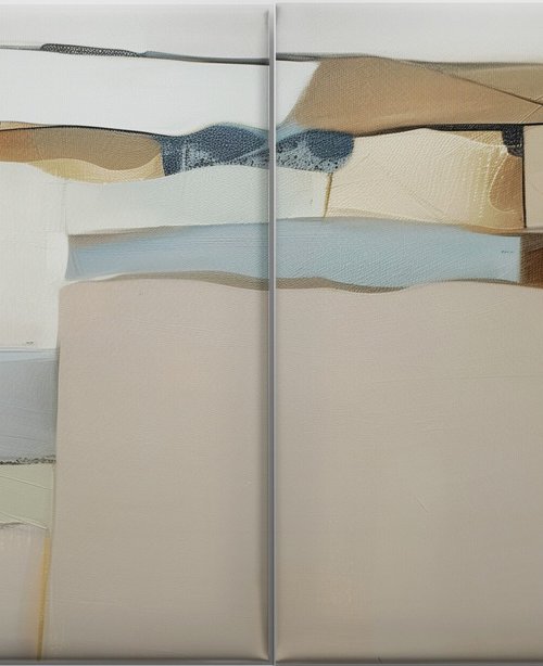 Diptych Sand, Light and Sky #3 by V+V Kniazievi