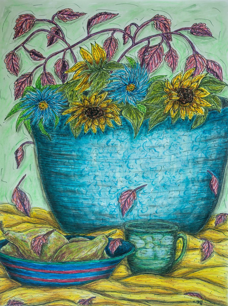 Impressionistic Still Life Watercolour By Kim Jones Miller, 18 X 24", Picturesque, Original Artwork